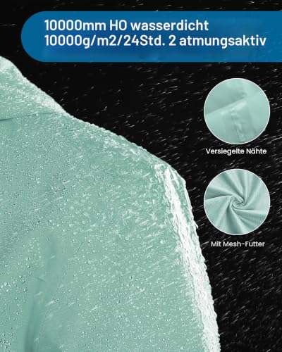 Detalle 2 de 33,000ft Regenjacke Damen – Wasserdicht, Packbar und Vielseitig für Outdoor-Aktivitäten