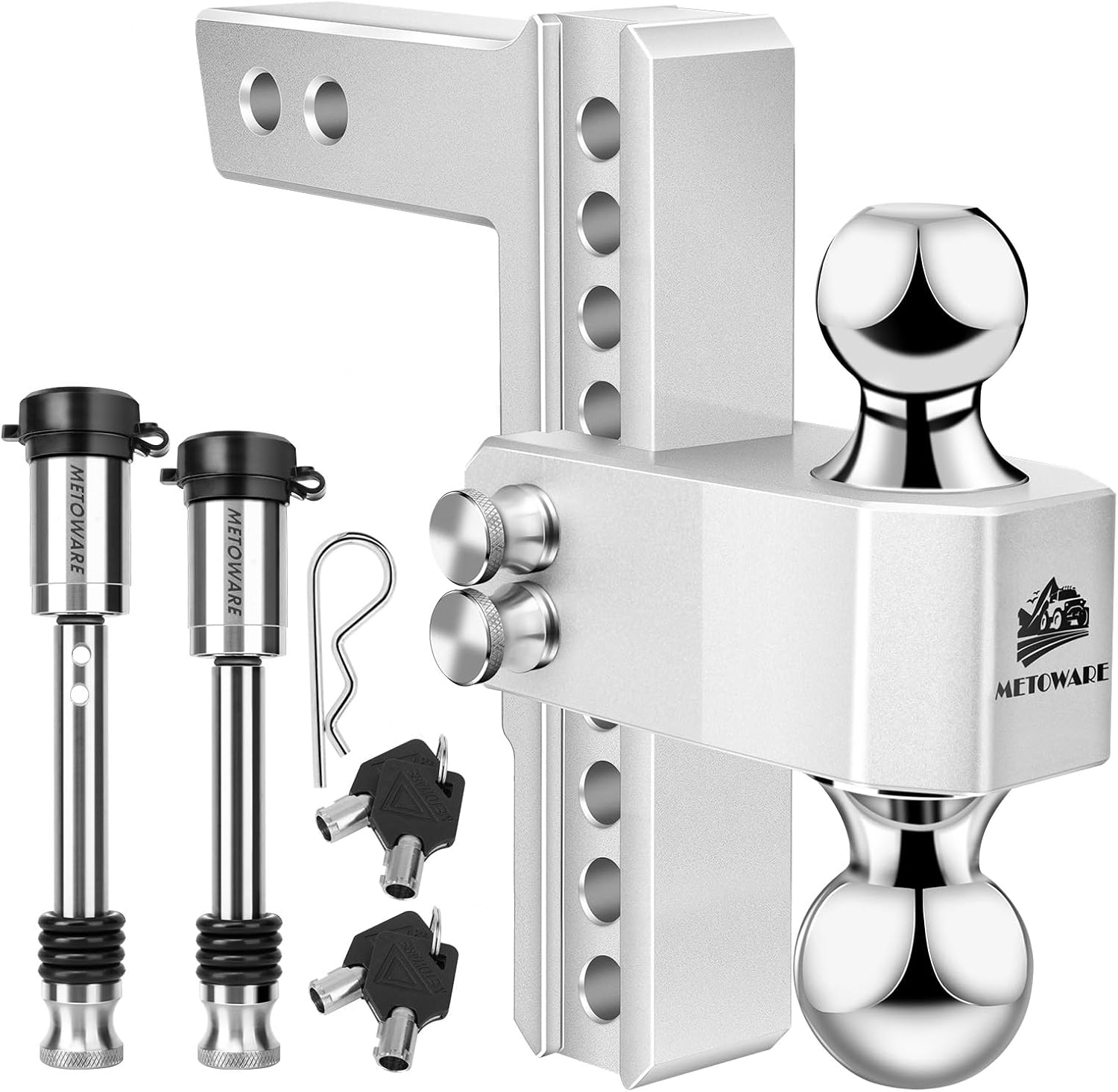 Detalle de METOWARE Adjustable Trailer Hitch 14,000 LBS GTW