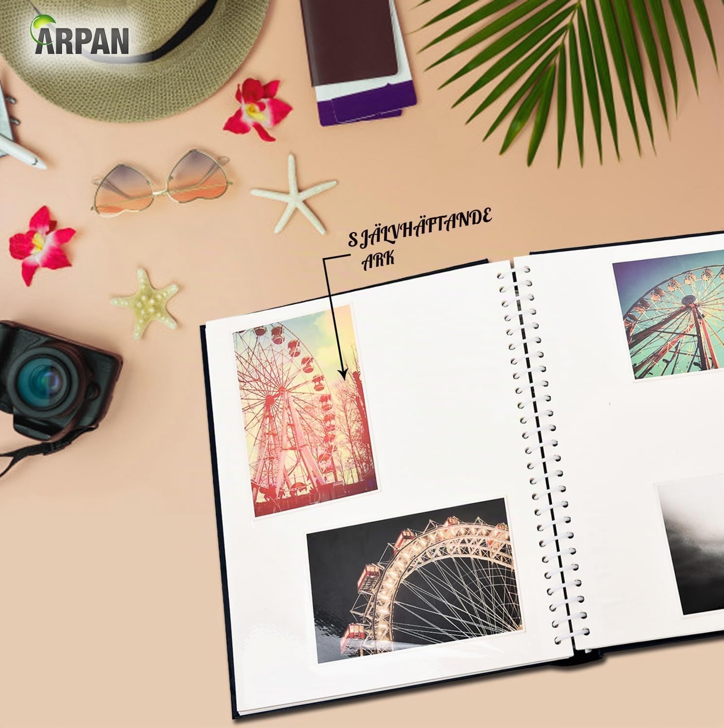 Thumbnail 6 de ARPAN självhäftande fotoalbum, 20 ark, 40 sidor, 25 × 29 cm, blå