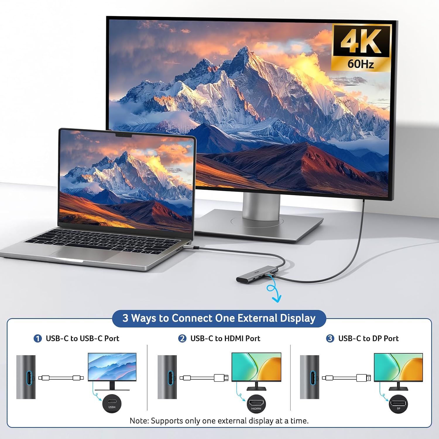 Detalle de Acer 4-in-1 USB-C Hub with 4K@60Hz Video, 10Gbps Data and 100W PD