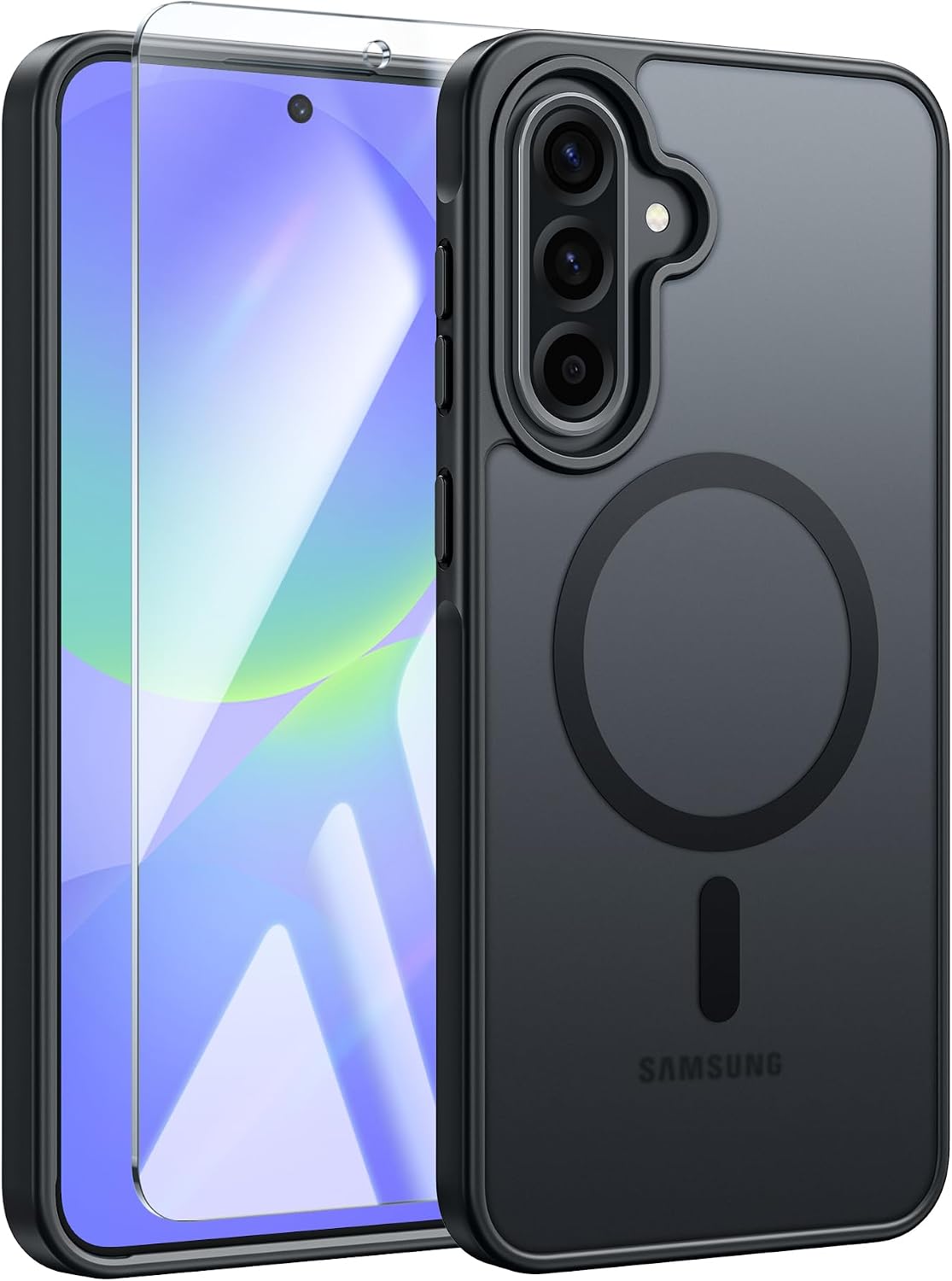 Detalle de FNTCASE for Samsung Galaxy A36/A56 Phone Case with Screen Protector – Matte Translucent Back, 10ft Drop Protection