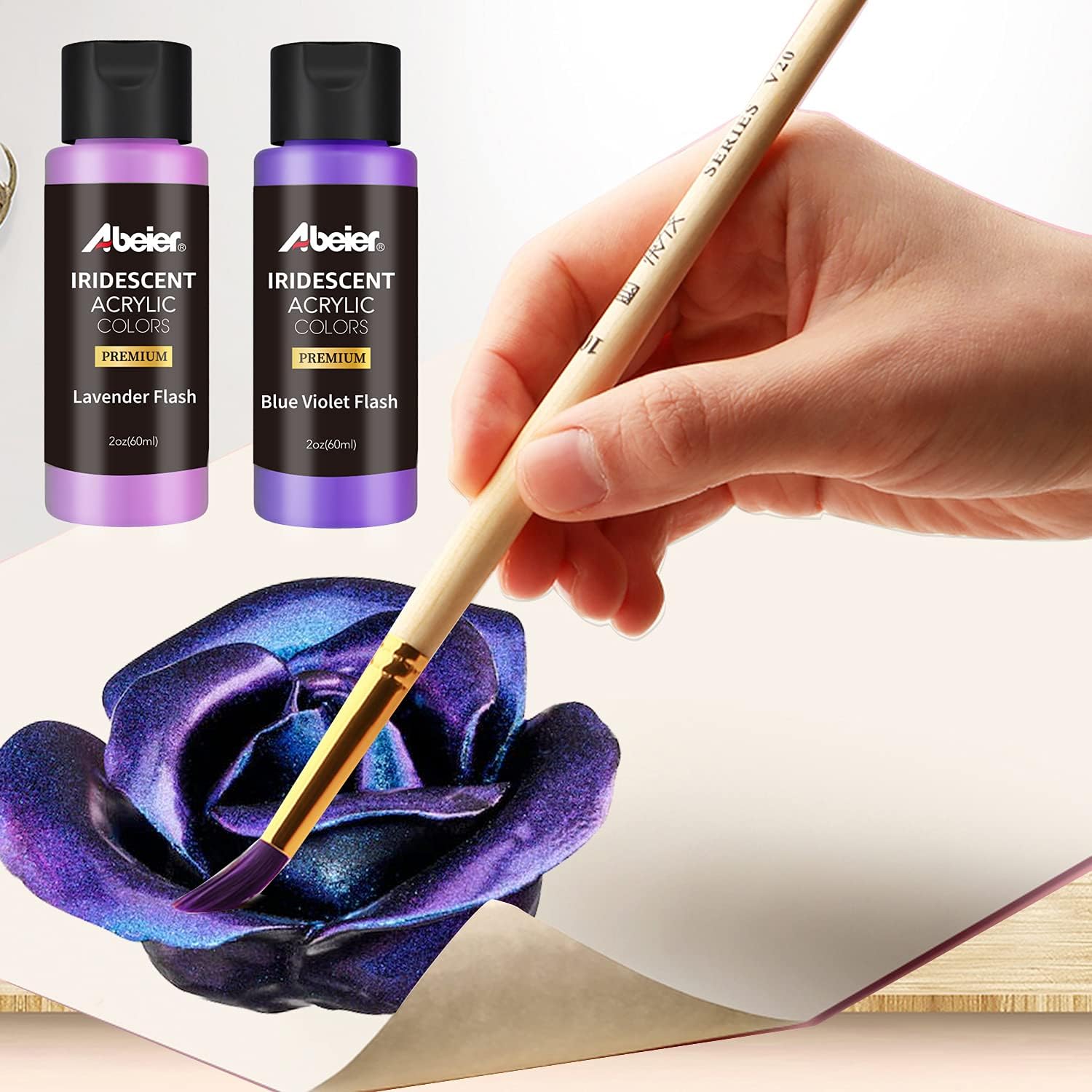Thumbnail 4 de ABEIER Acrylfarbe Schillerndes Chamäleon-Set (18 Farben), 2 oz/60 ml pro Flasche