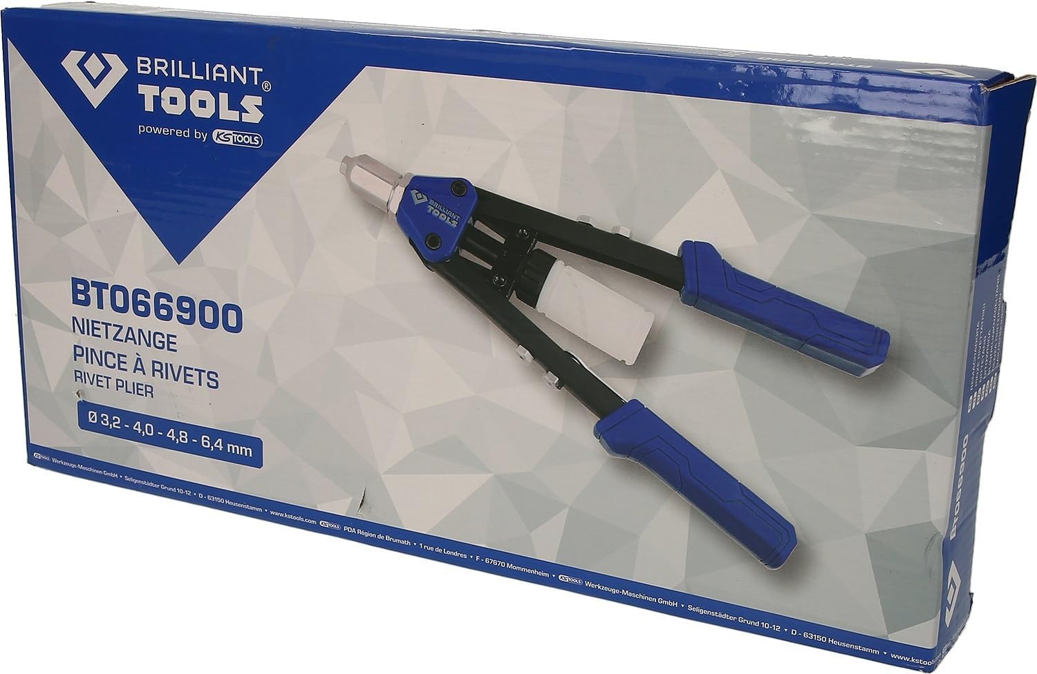 Detalle de BRILLIANT TOOLS BT066900: Rivettatrice manuale per rivetti Ø 3,2–4,0–4,8–6,4 mm