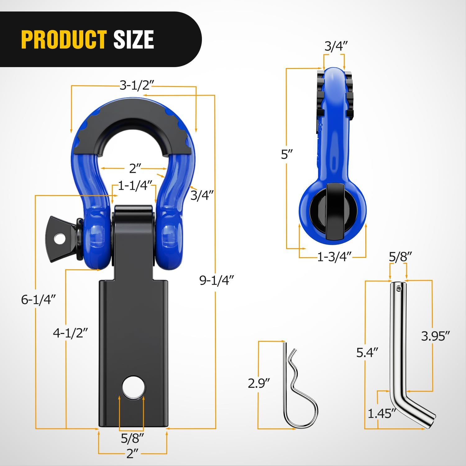 Detalle 2 de Nilight Shackle Hitch Receiver 2-Inch