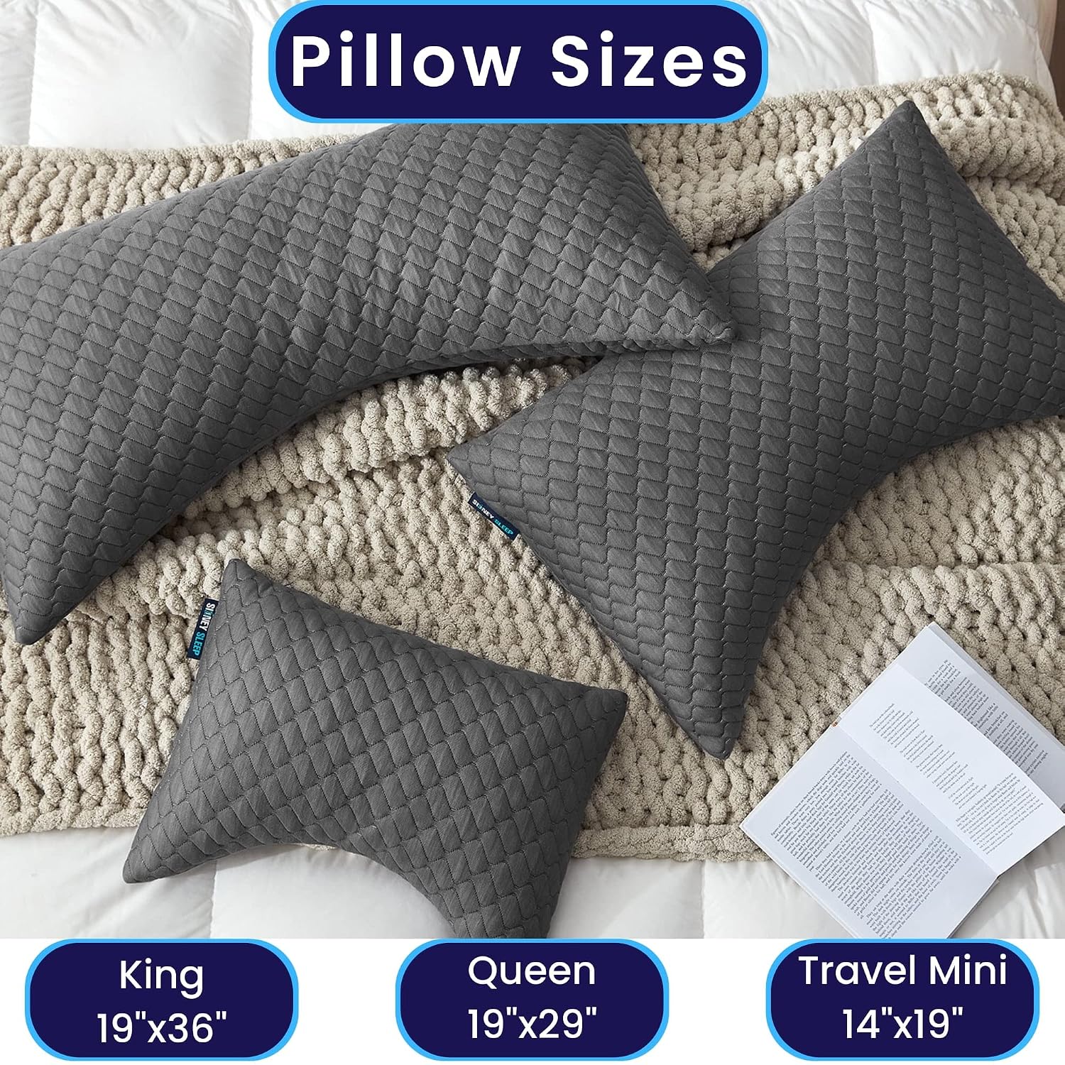 Detalle de Sidney Sleep Adjustable Cervical Pillow Queen Size