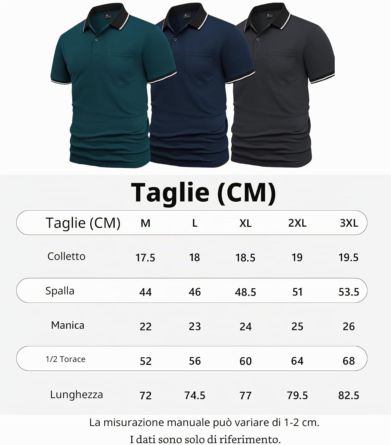 Detalle de SwissWell 3 Pezzi Polo Uomo Manica Corta Traspirante Estiva - Comfort e stile per golf e tempo libero