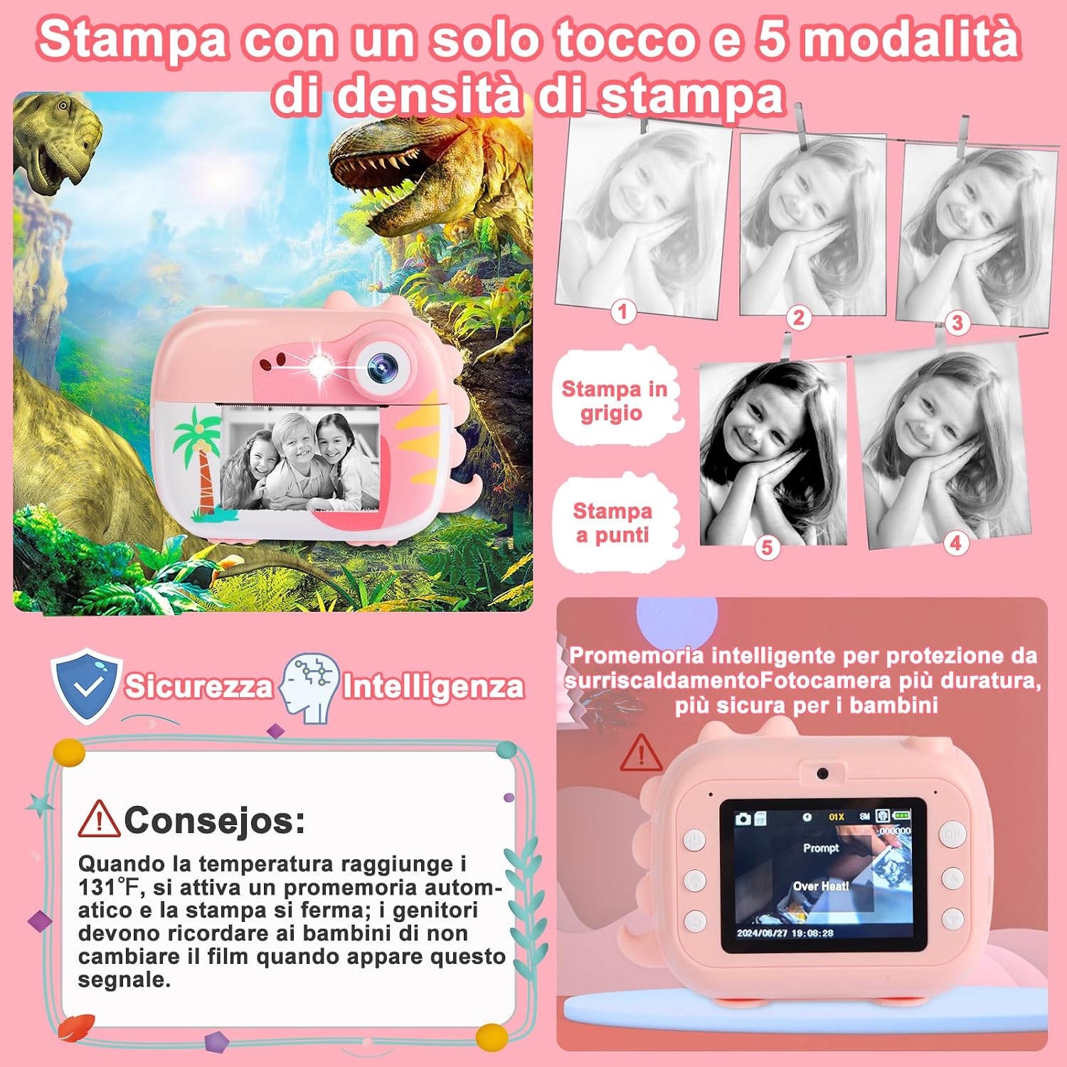 Thumbnail 5 de ARNSSIEN M3 fotocamera istantanea 1080P per bambini