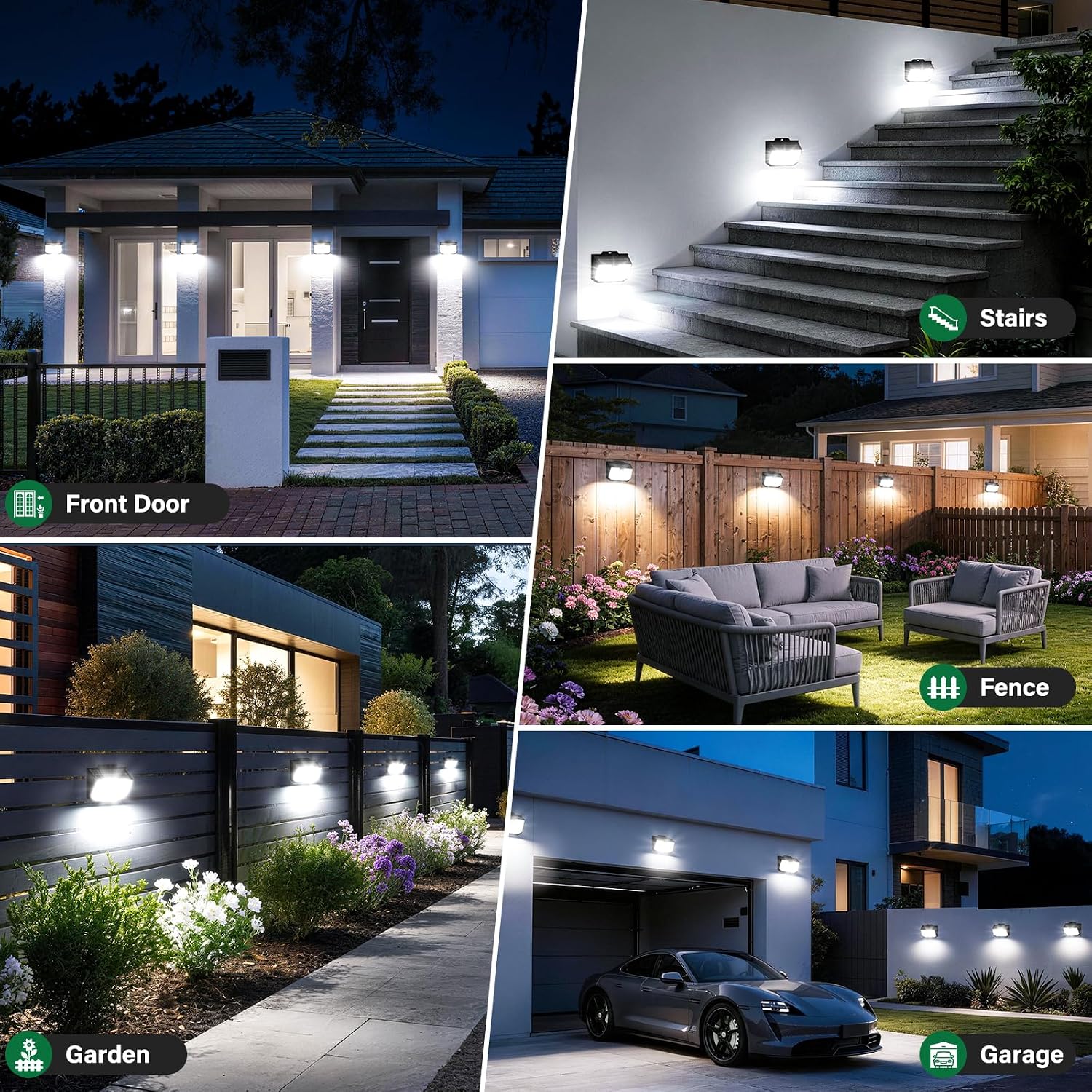 Detalle 2 de Solar Motion Sensor Lights Outdoor Garden, 3 Pack 132 LED with 3 Modes