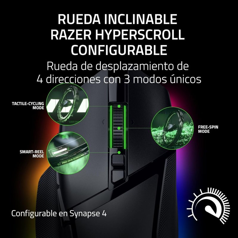 Detalle 2 de Razer Basilisk V3 Pro 35K: ratón gaming inalámbrico de alto rendimiento