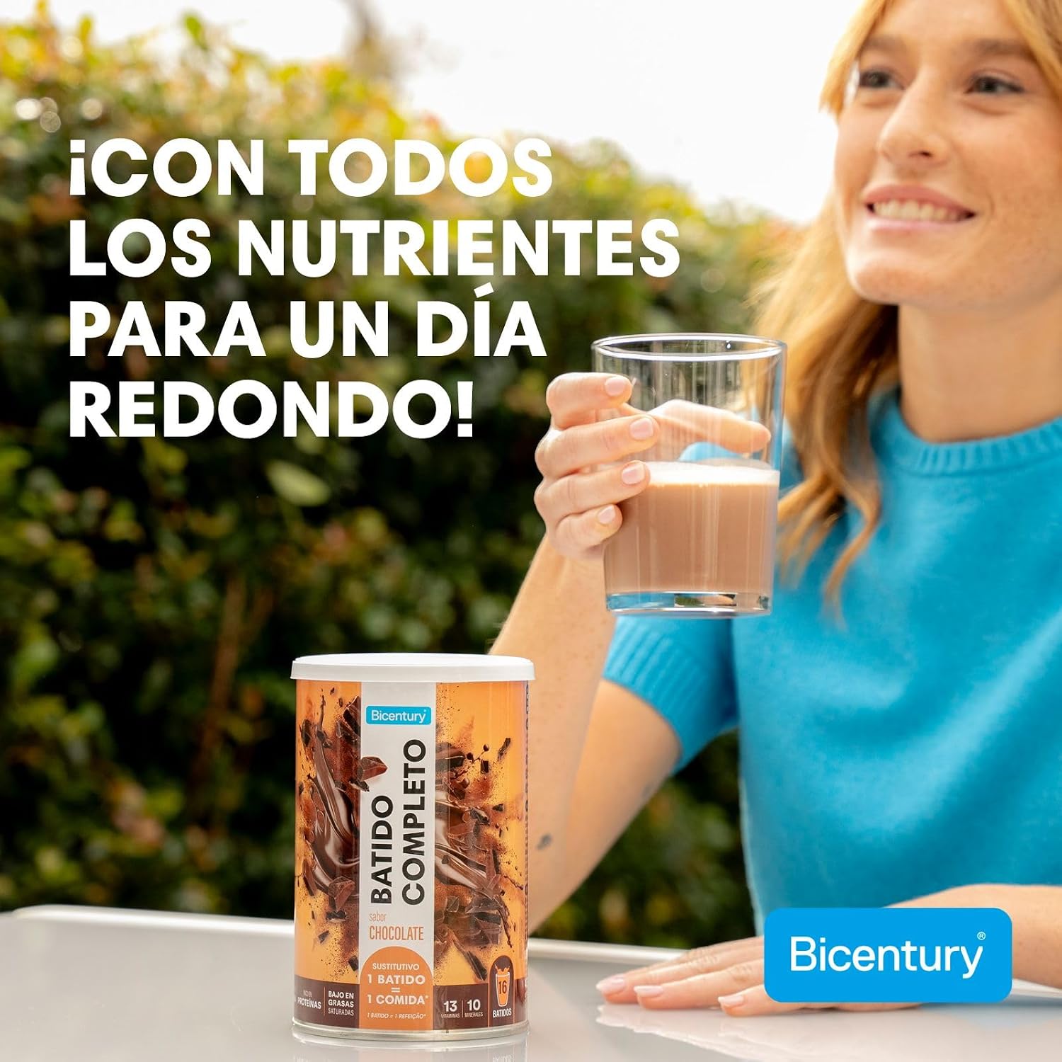 Detalle 2 de Bicentury Batido Completo Chocolate 🍫 16 toallas, 436 g