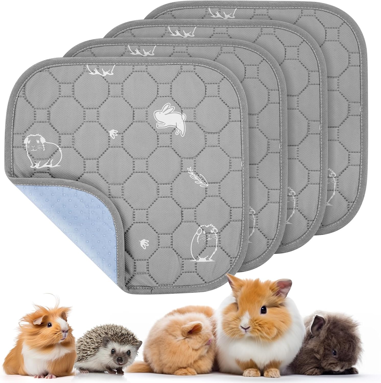 PICK FOR LIFE 2 Pack Guinea Pig Cage Liners – washable, waterproof pee pads, non-slip bedding (60x90 cm)
