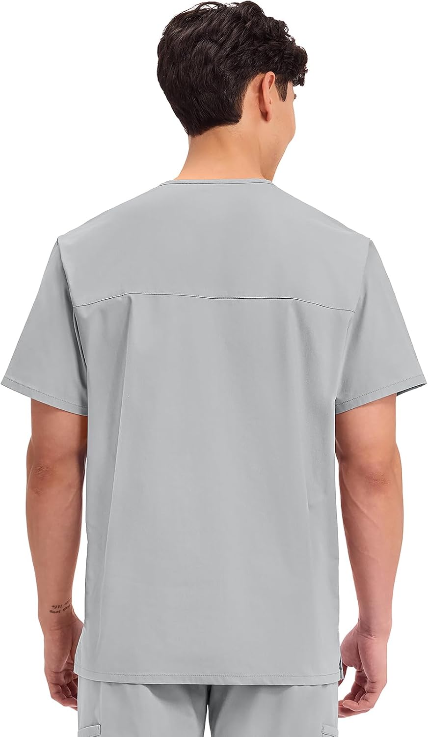 Detalle de Cherokee WW695 Men's V-Neck Scrub Top, 4 Pockets, Two-Way Stretch