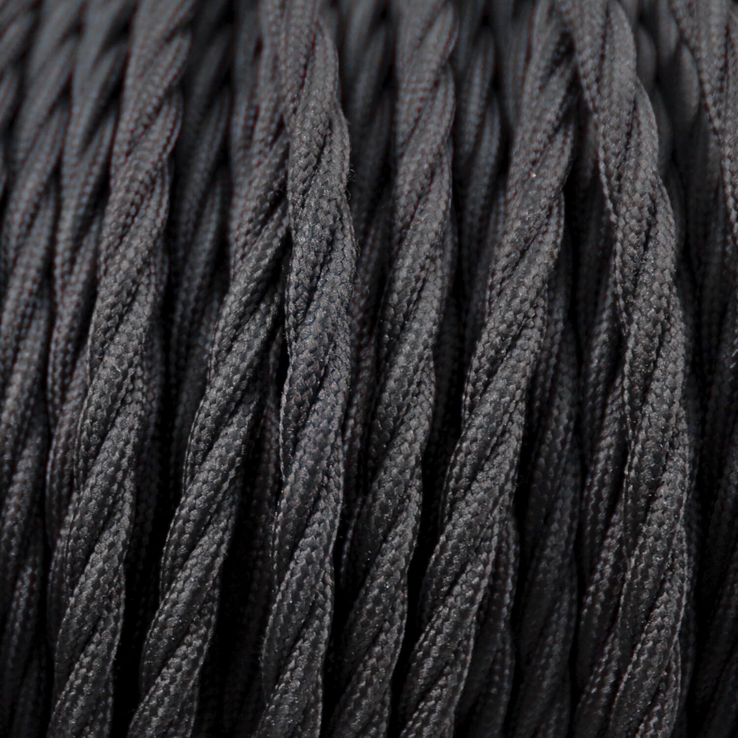 Detalle 2 de smartect cavo elettrico tessile intrecciato nero bipolare (2 x 0,75 mm²) da 50 metri
