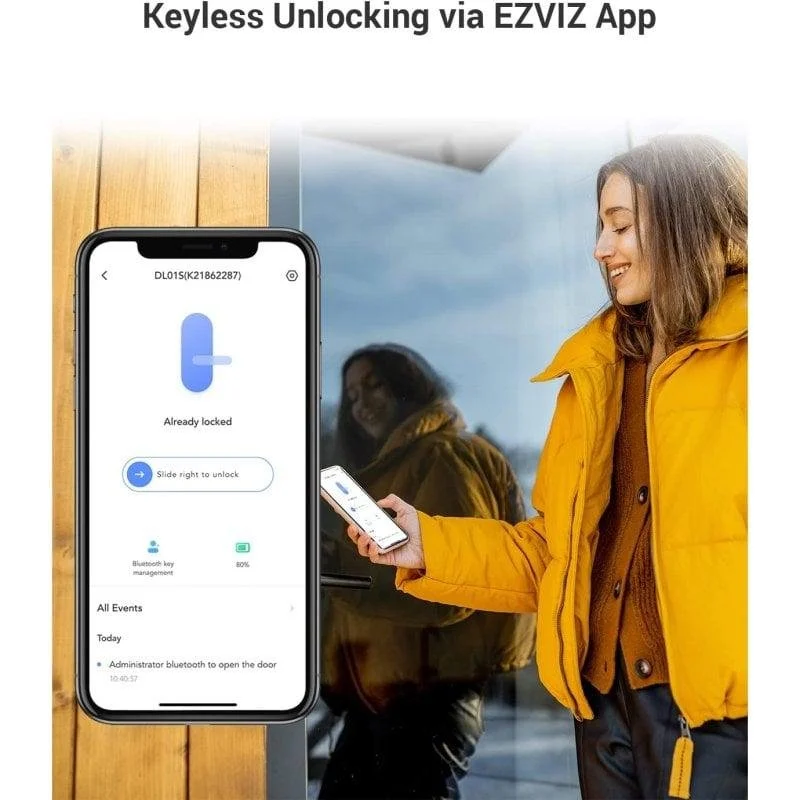 Detalle 2 de EZVIZ DL01S Kit Cerradura Inteligente 🔒 con Teclado y Gateway