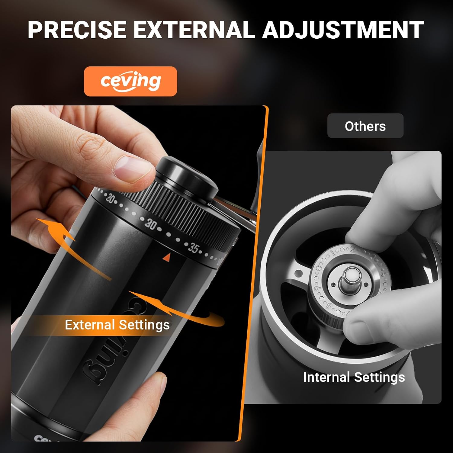 Detalle de World's First 60g Large Capacity Manual Coffee Grinder by CEVING