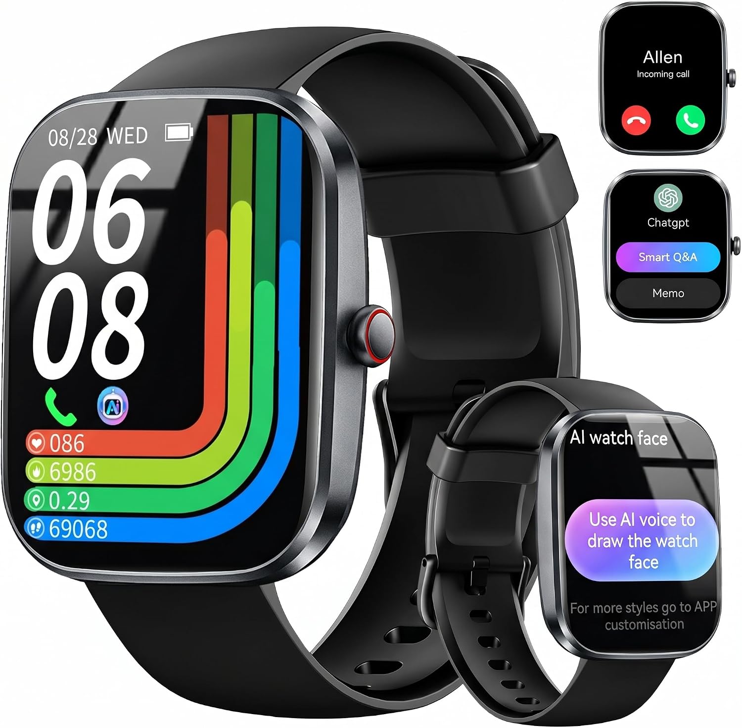 Thumbnail 4 de Smart Watch Fitness Tracker 1.69" touch screen