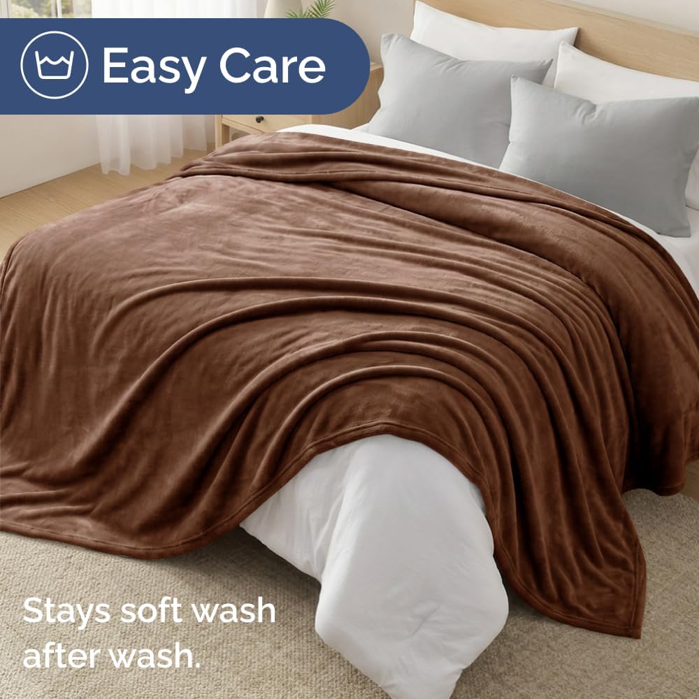 Thumbnail 4 de Ultra Soft Fleece Blanket Twin Size (Flannel Fleece Luxury) in Brown — Lightweight, Thick & Breathable Throw