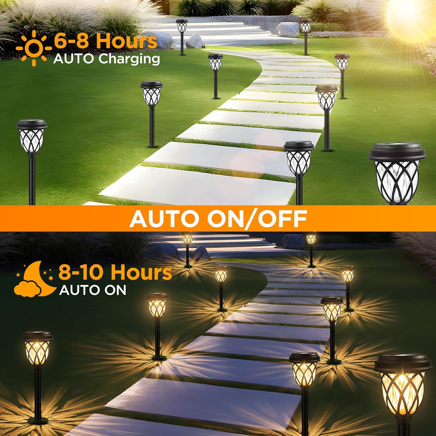 Detalle de HELESIN Luci Solari da Giardino (6 pezzi) – Lampade LED solari per esterni, bianco caldo, IP44