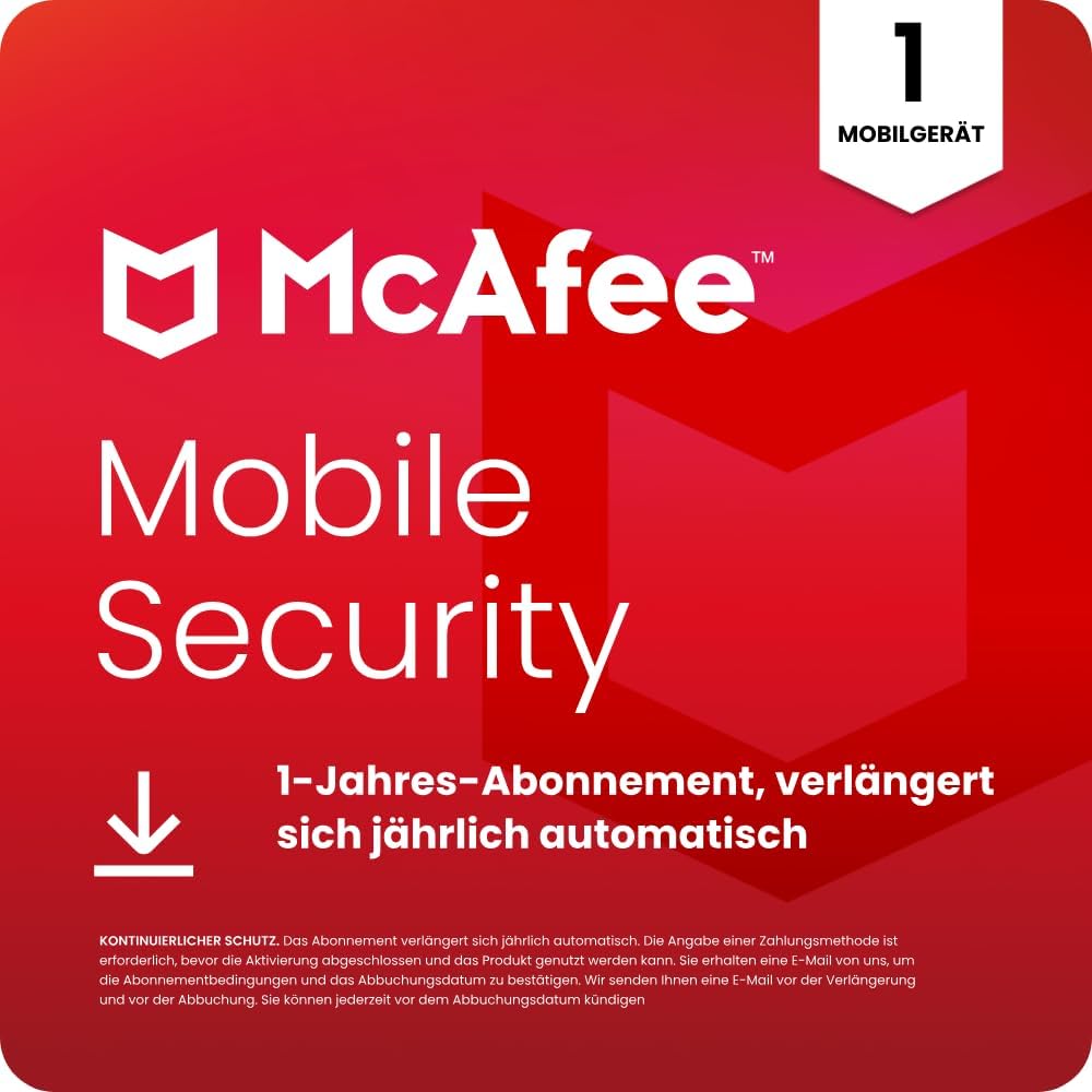 Detalle de McAfee Mobile Security – 12 Monate Sicherheits-App für Android (digitaler Download)