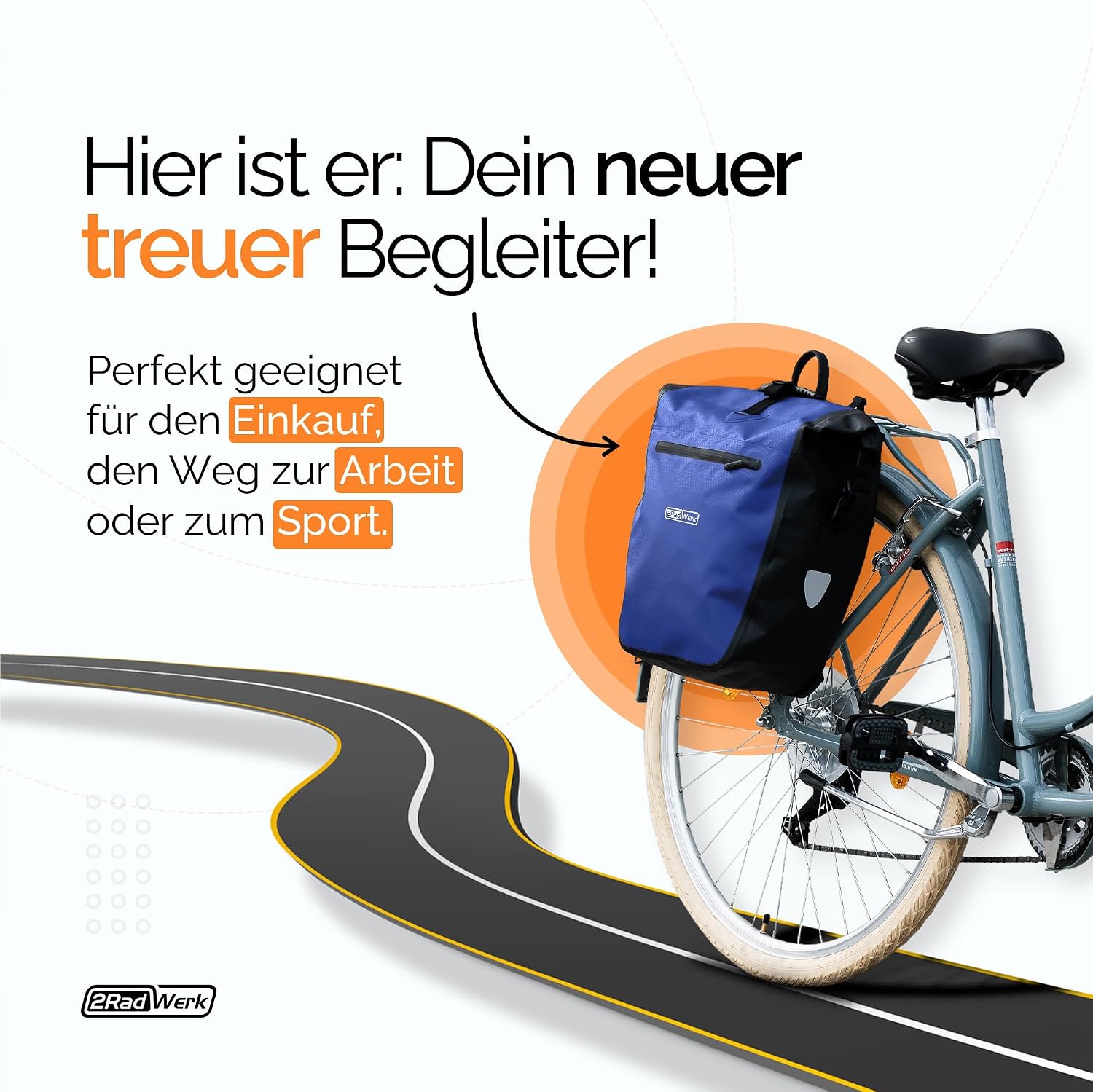 Detalle 2 de 2Radwerk Sacoche de vélo: Sacoche imperméable et polyvalente pour porte-bagages