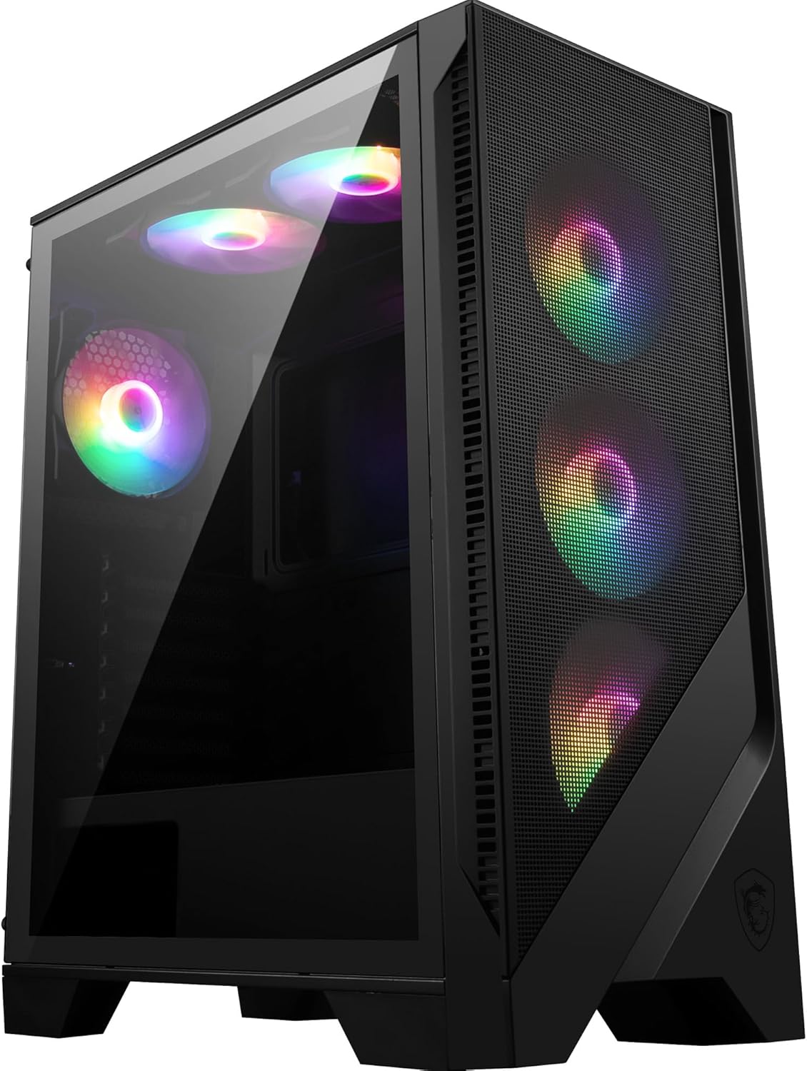 Detalle de MSI MAG Forge 120A Airflow – Case mid tower ATX con 6 ventole Auto-RGB da 120 mm e vetro temperato