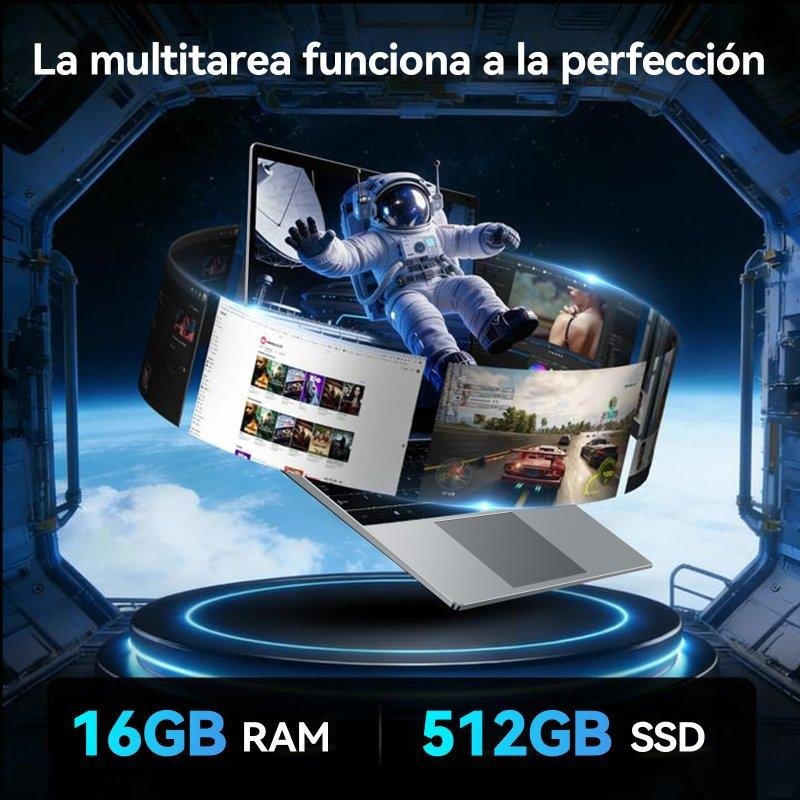 Detalle 2 de AMDEVPRO NCS2154 15,6": portátil para estudio y uso diario con 16 GB RAM, 512 GB SSD y Windows 11 Pro