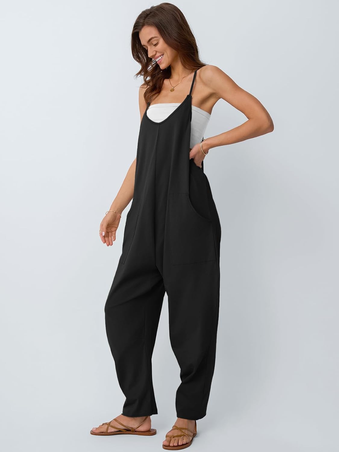 Detalle de AUTOMET Jumpsuits Casual Cotton Spaghetti Strap