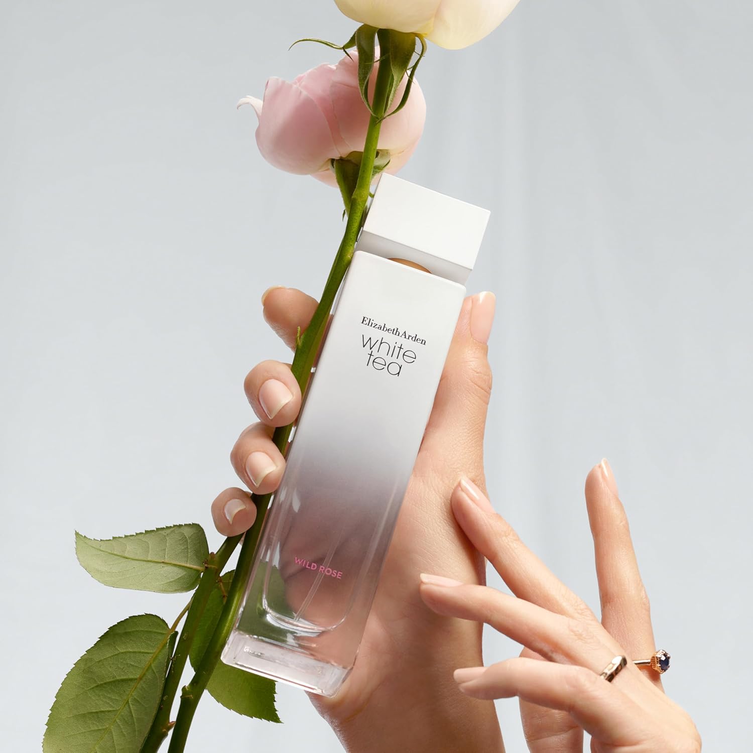 Detalle de Elizabeth Arden White Tea Wild Rose – Eau de Toilette, 50 ml, Damenparfum mit floraler Note und holzigen Akzenten