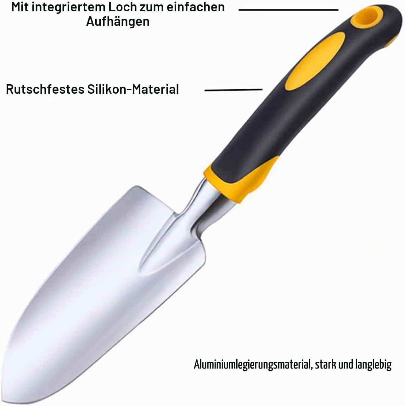 Detalle de Gartenkelle aus Aluminiumlegierung – Handschaufel zum Pflanzen, Umpflanzen und Unkrautjäten