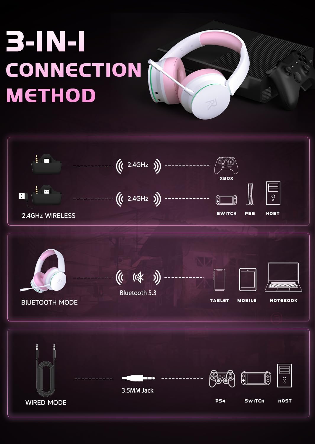 Thumbnail 2 de Captain 200 Wireless Gaming Headset: flexible cross‑platform comfort with long battery life