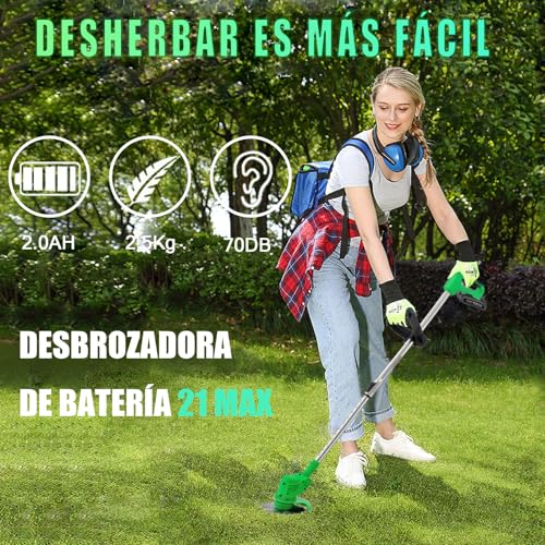 Detalle 2 de Gompuy desbrozadora eléctrica 21V, ajustable