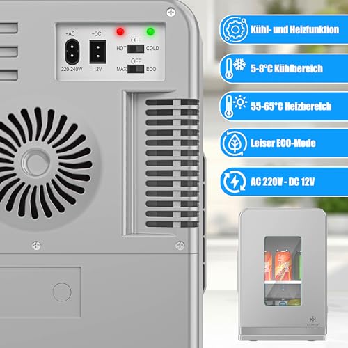 Detalle de KESSER Mini réfrigérateur 2 en 1 15 L – Glacière portable avec chauffage et alimentation AC/DC