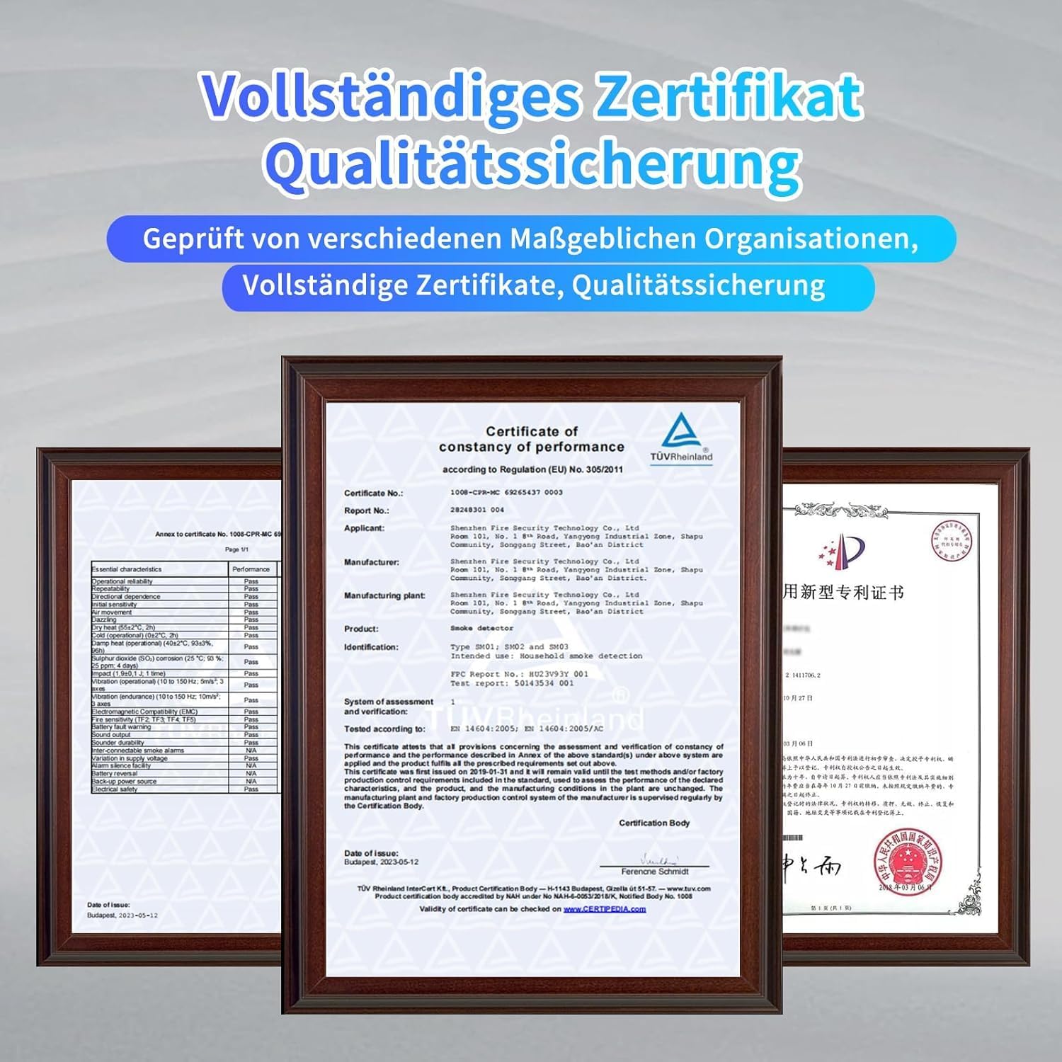 Thumbnail 5 de Xindum 10 Jahre Rauchmelder mit Magnethalter, TüV Rheinland zertifiziert (EN14604), 85 dB Alarm & Stummschaltfunktion