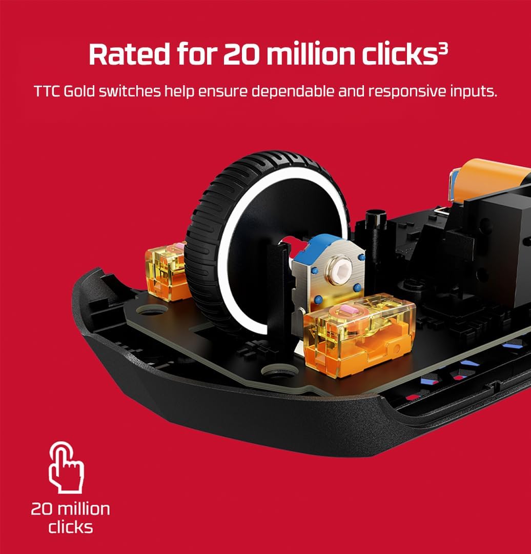 Thumbnail 4 de HyperX Pulsefire Fuse Wireless Gaming Mouse (AAA, up to 85 hours, up to 12,000 DPI, NGENUITY RGB & button remapping)