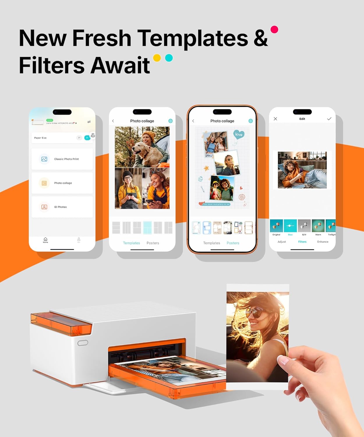 Thumbnail 4 de Liene Amber M110 Bluetooth Photo Printer 80-sheet bundle 📷