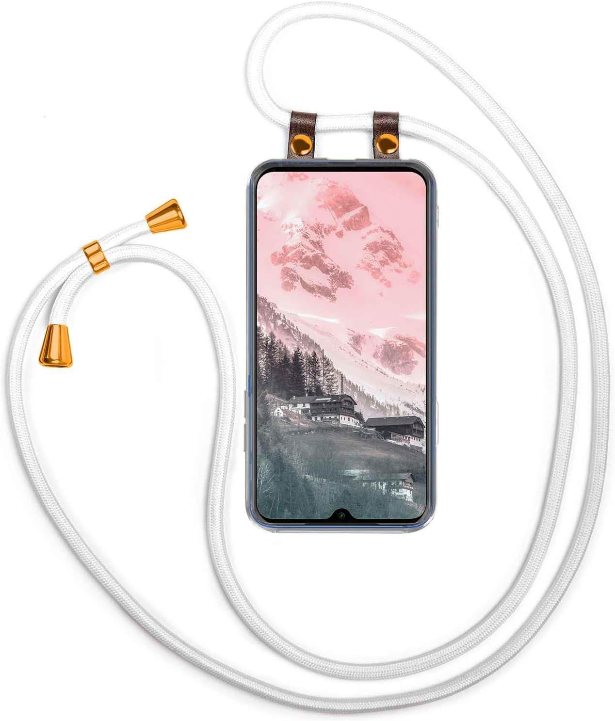 Detalle de moex Chaîne de téléphone Portable avec Sangle Réglable pour Xiaomi Mi Note 10 / Note 10 Pro – Blanc