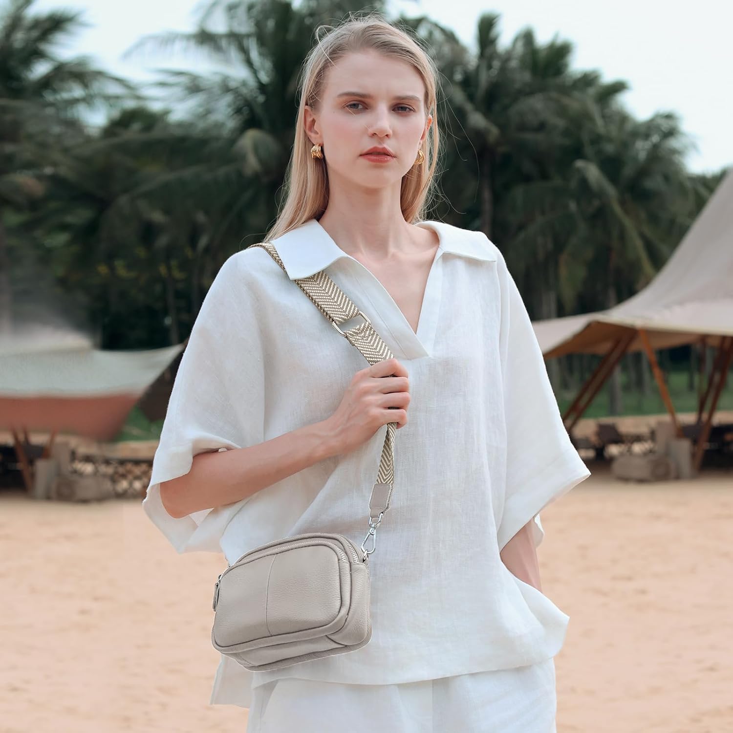 Thumbnail 1 de befen Ladies Shoulder Bag Real Leather Handbag: Small Crossbody for Daily Use