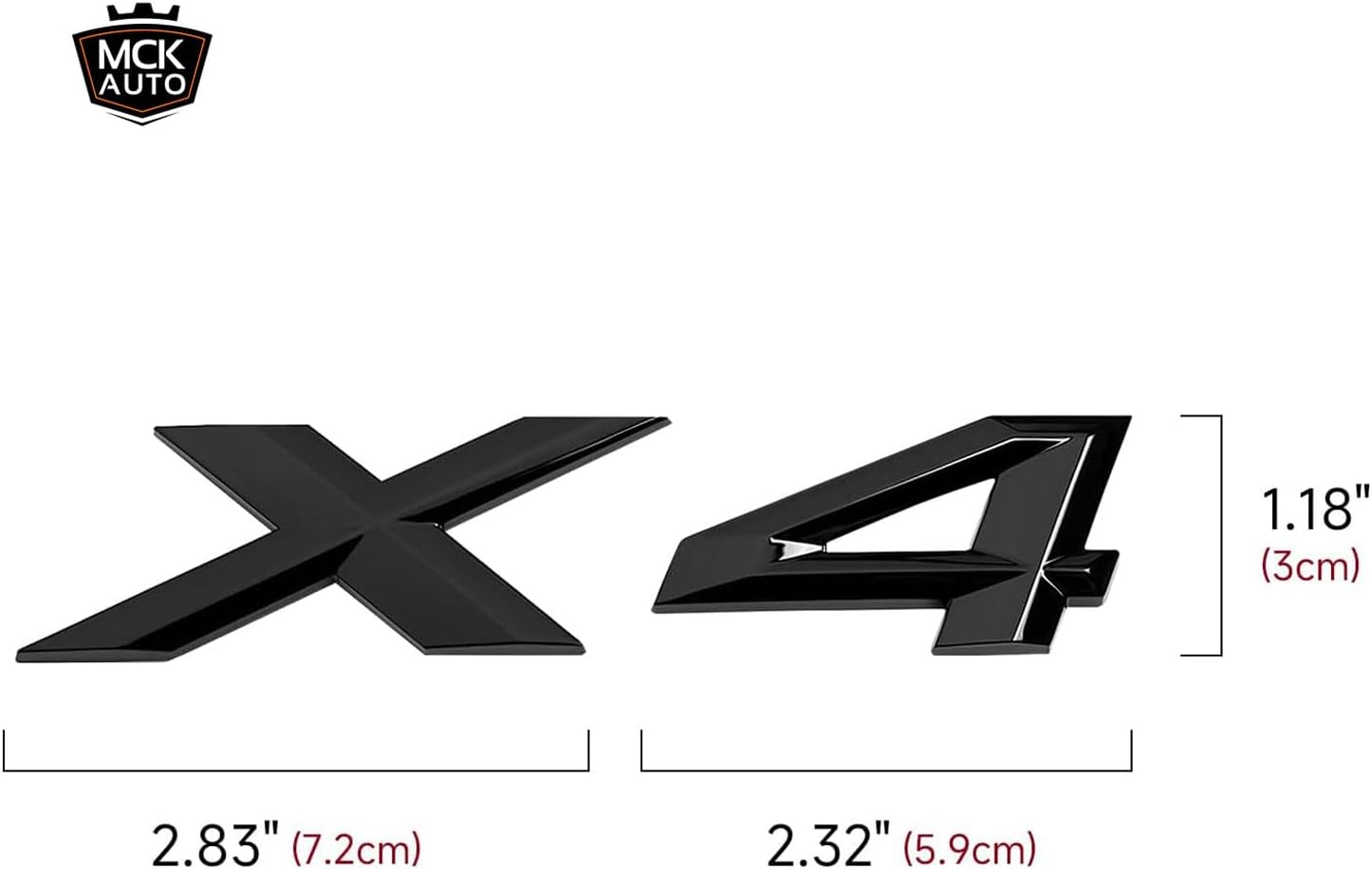 Detalle 2 de MCK Auto X4 Black Glossy Rear Boot Logo Emblem for X4 Series F26 G02