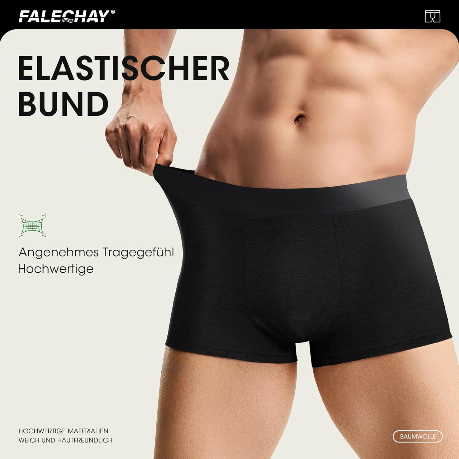 Thumbnail 2 de Falechay Boxershorts Herren im 6er-Pack – Baumwolle ohne kratzende Etiketten (Gr. S–3XL)