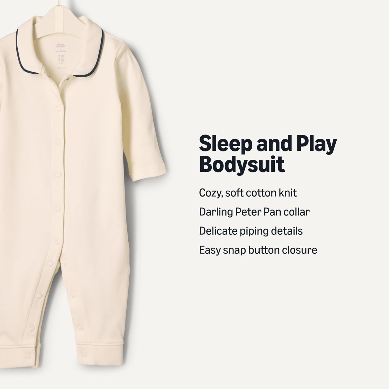Detalle de Amazon Essentials x Sofia Grainge Footless Baby Pajamas, Pack of 2