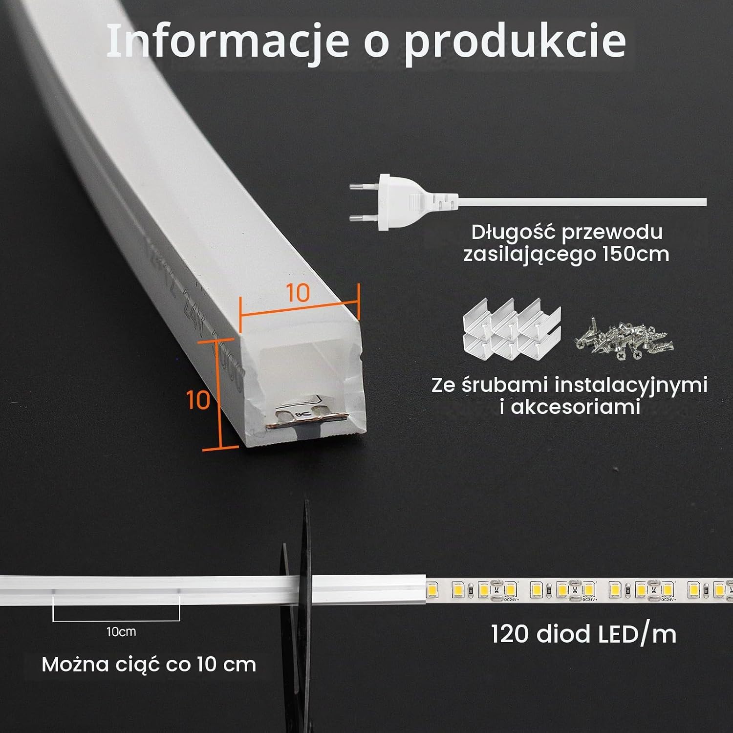 Detalle de SUCIKORIO D756-5m-Nuan – neonowa taśma LED 5 m, silikonowa, IP65, 3000 K