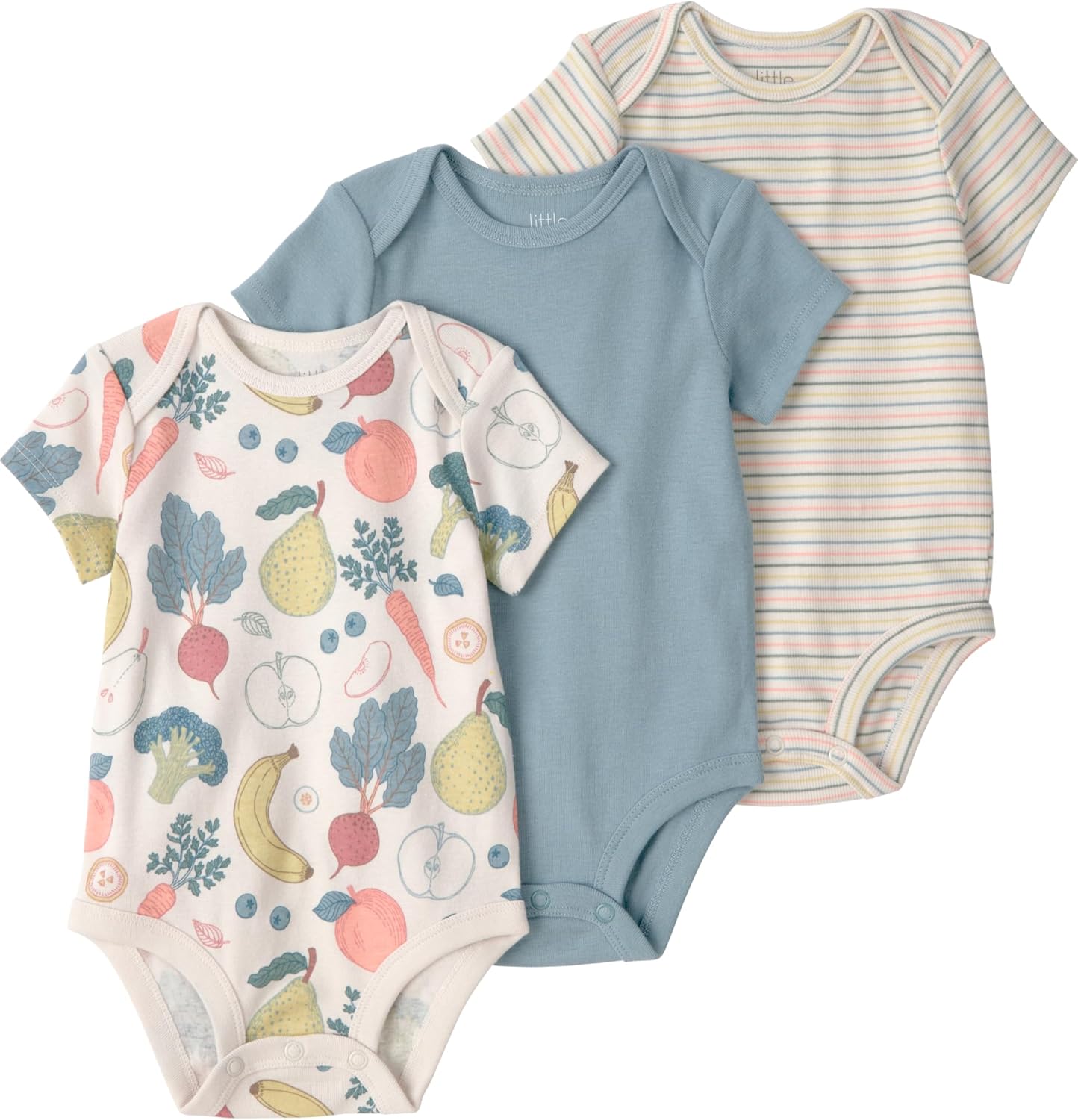 Detalle de Little Planet by Carter's Unisex Baby 3-Pack Short Sleeve Bodysuits — Organic Cotton