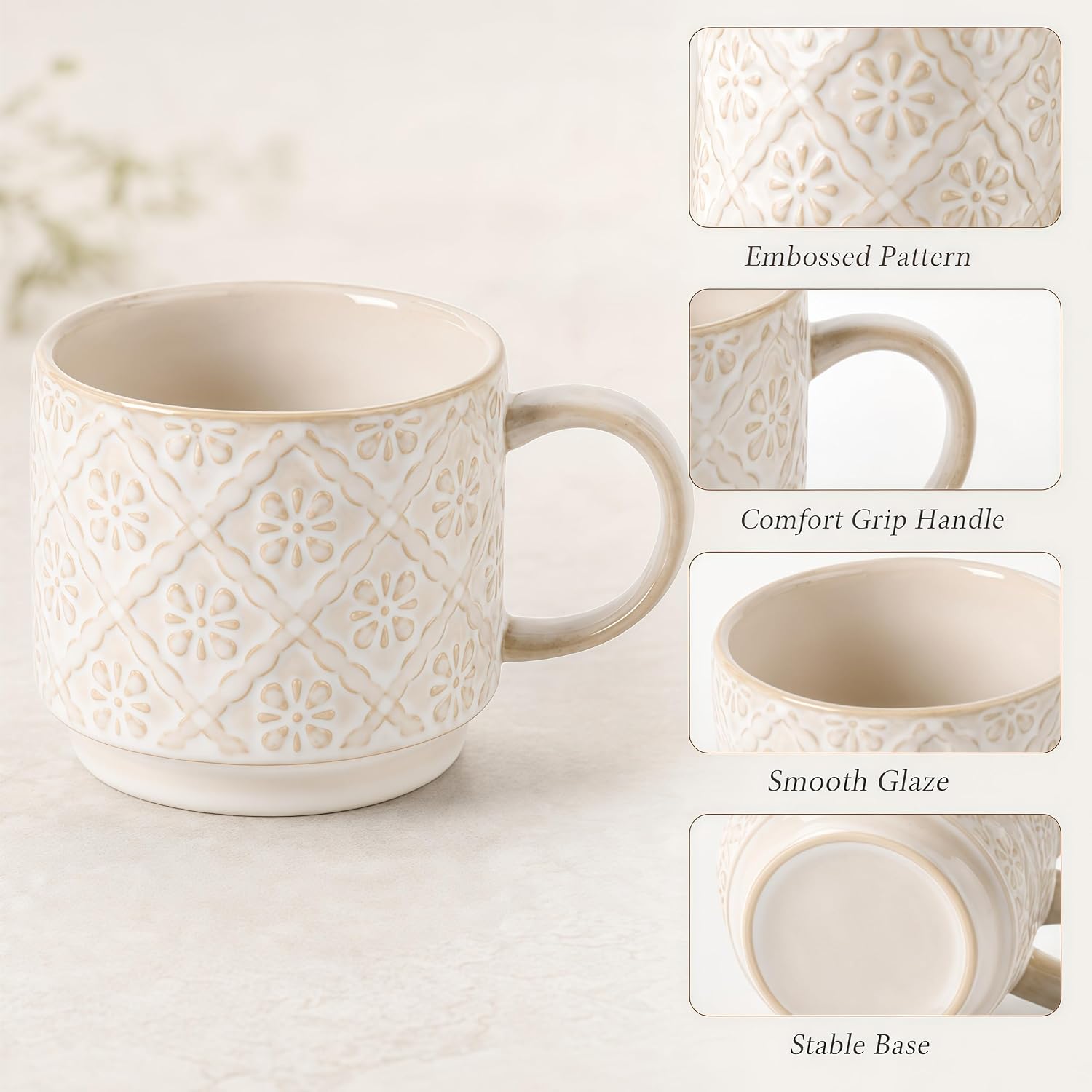 Detalle de SumitlEyao Ceramic Coffee Mugs 6 oz