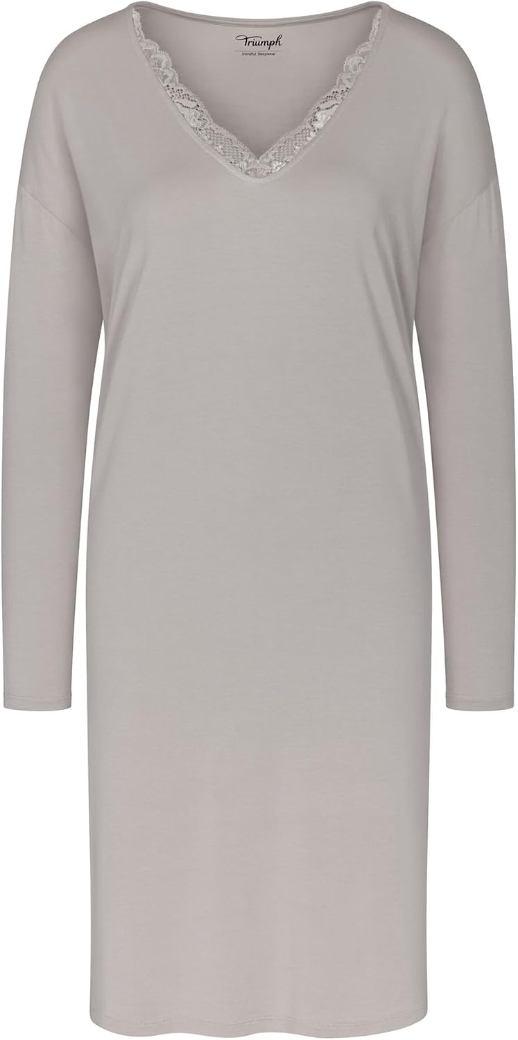 Detalle de Triumph Women's Timeless Sensuality Ndk Lsl Nightgown – Everyday Comfort in Sleepwear