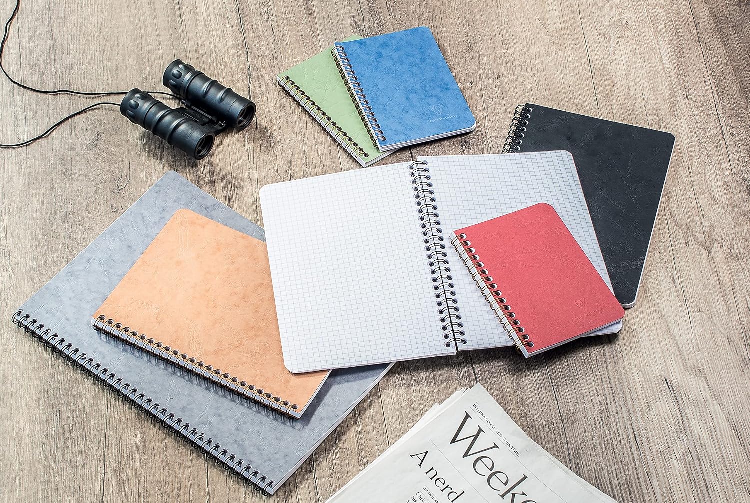 Detalle de Clairefontaine 782561C Age bag Quaderno a spirale nero – formato A4+, 160 pagine e carta 90 g/m² Clairefontaine