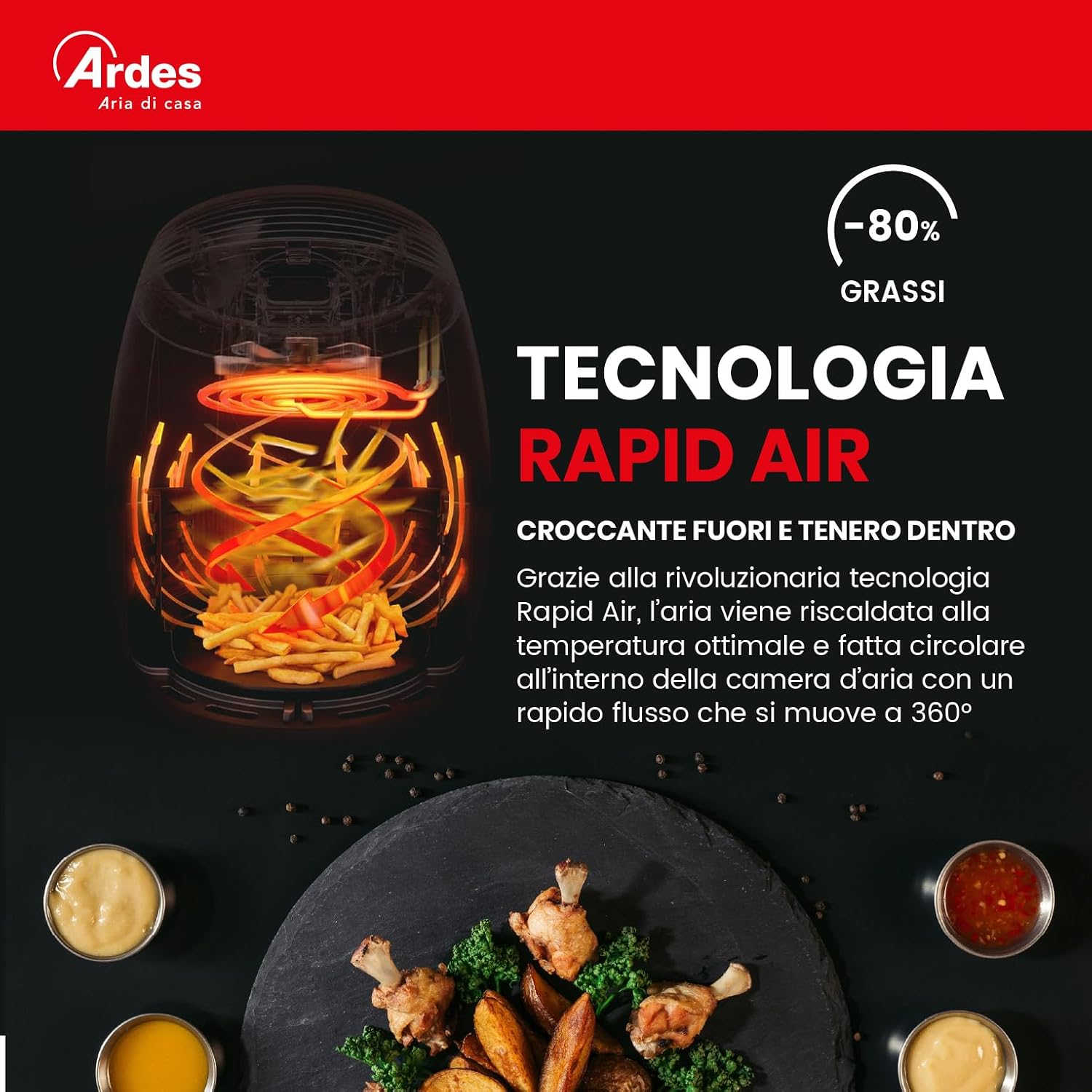 Thumbnail 6 de Ardes ARFRYA10L INFINITY – Friggitrice ad aria sottile XL da 5 litri con touch screen digitale