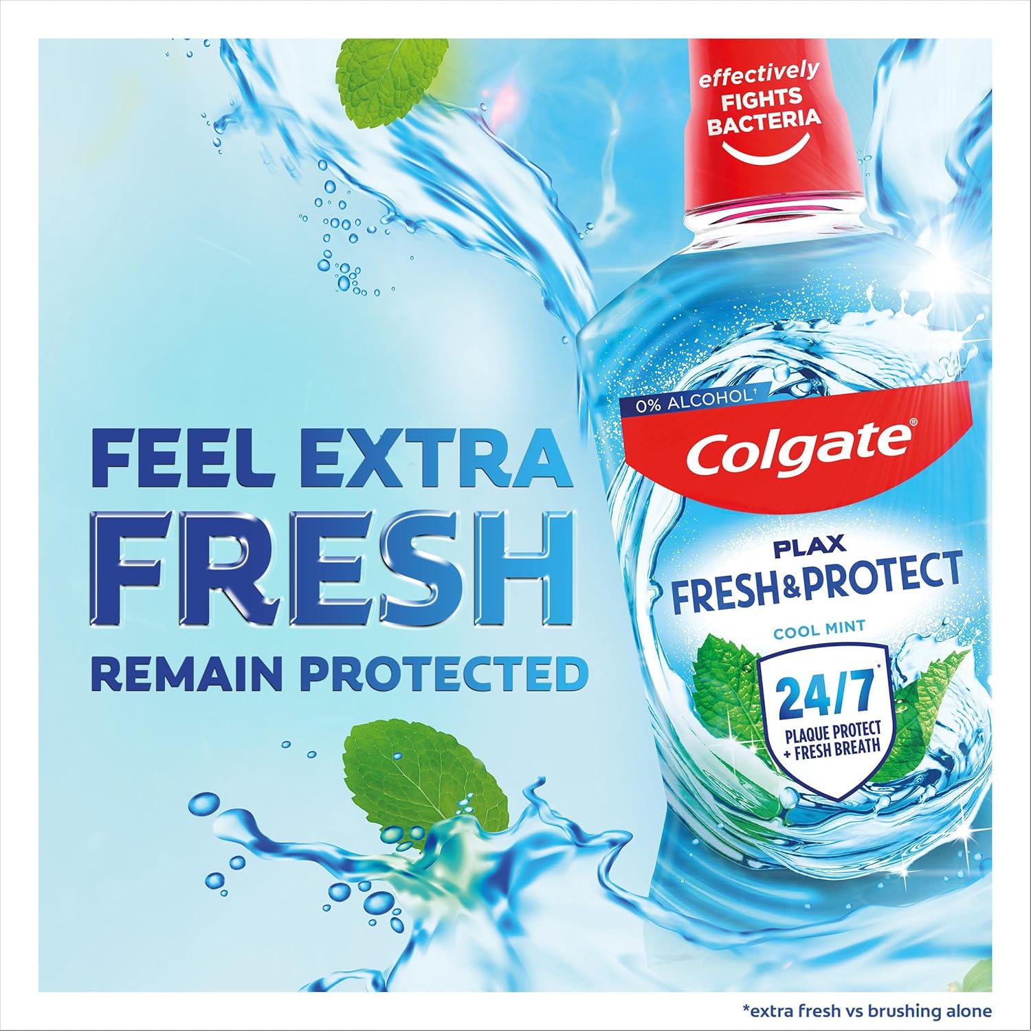Thumbnail 3 de Colgate Plax Cool Mint Mouthwash 1L – Instant Fresh Breath, No Burn, Plaque Protection