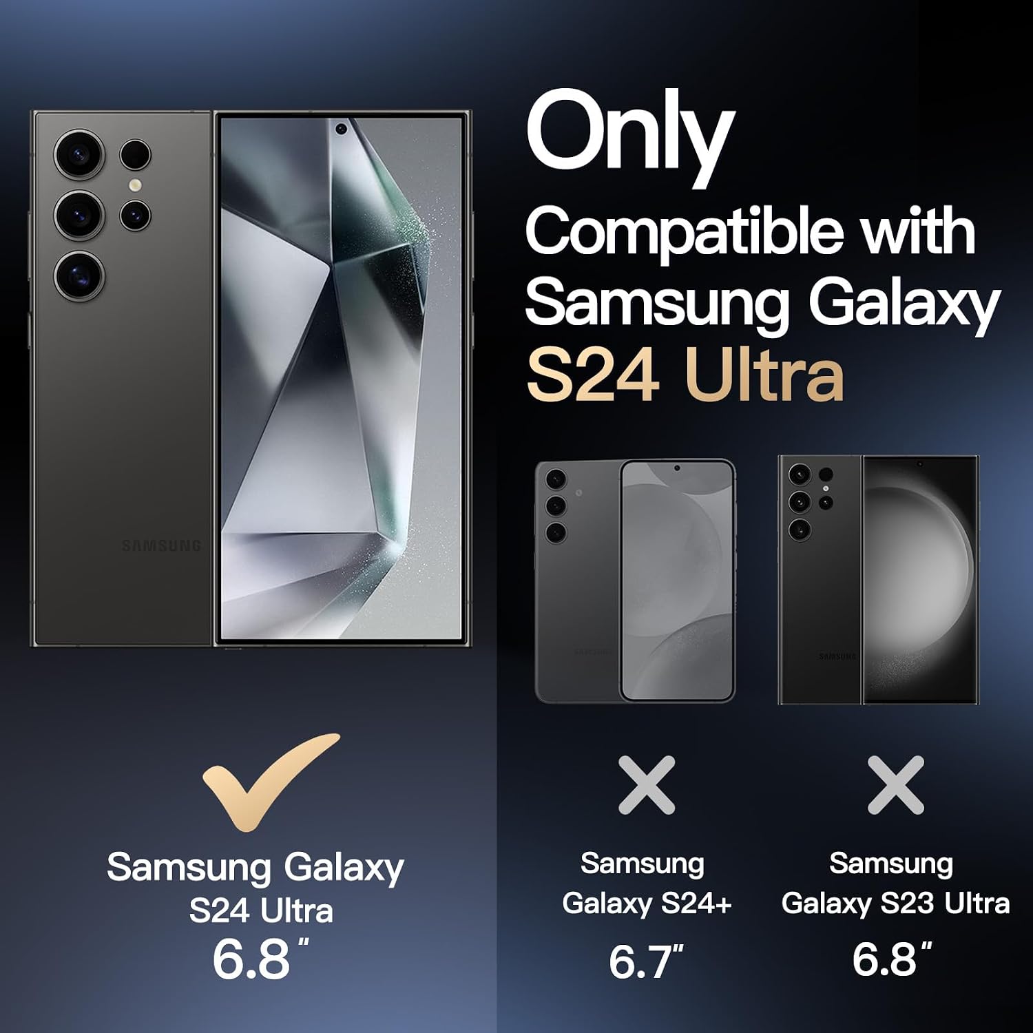 Detalle 2 de JETech greppskal för Samsung Galaxy S24 Ultra, Titanium Black med TPU och kameraskydd