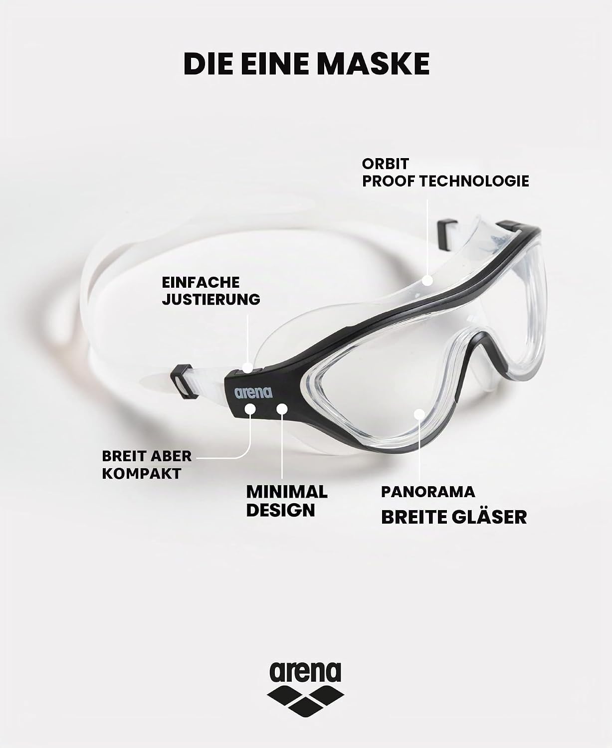 Thumbnail 1 de ARENA The One Mask Anti-Fog Schwimmmaske – Große Gläser, Orbit-Proof Dichtungen, UV-Schutz