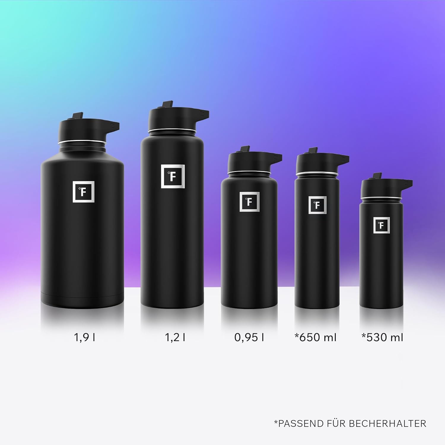 Thumbnail 5 de Edelstahl Trinkflasche mit Strohhalm – 650/950/1200/1800 ml, kohlensäuregeeignet, auslaufsicher, doppellwandig isoliert, BPA-freie Wasserflasche